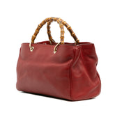 Medium Calfskin Bamboo Shopper Satchel